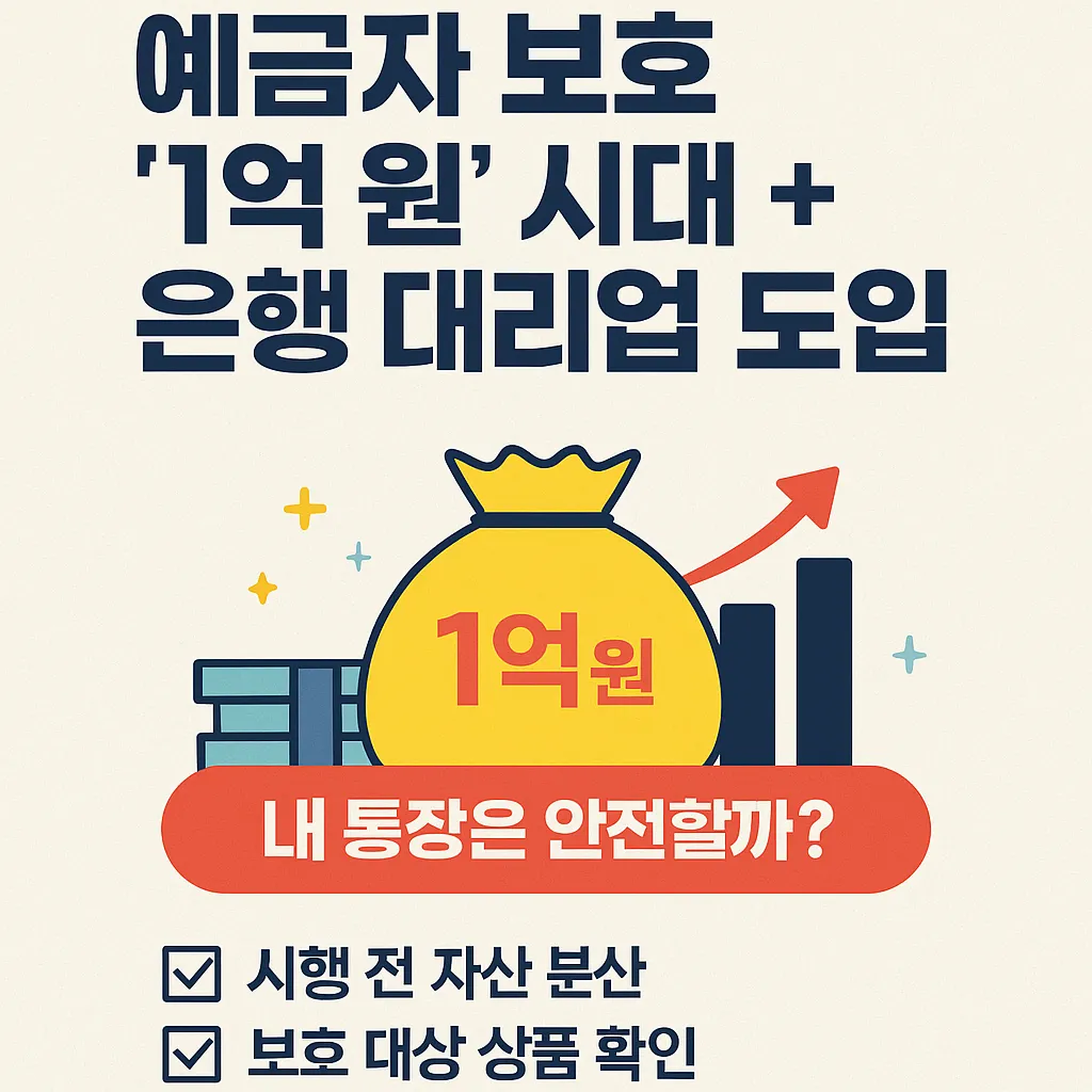 2025년 9월 대변화! 예금 보호 ‘1억 원’ 상향 & 은행 대리업 도입 - 예금자 보호