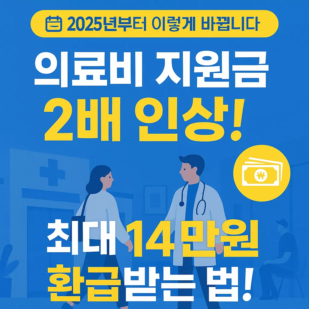 의료비 지원금 2배 인상! 최대 14만 원 환급받는 꿀팁